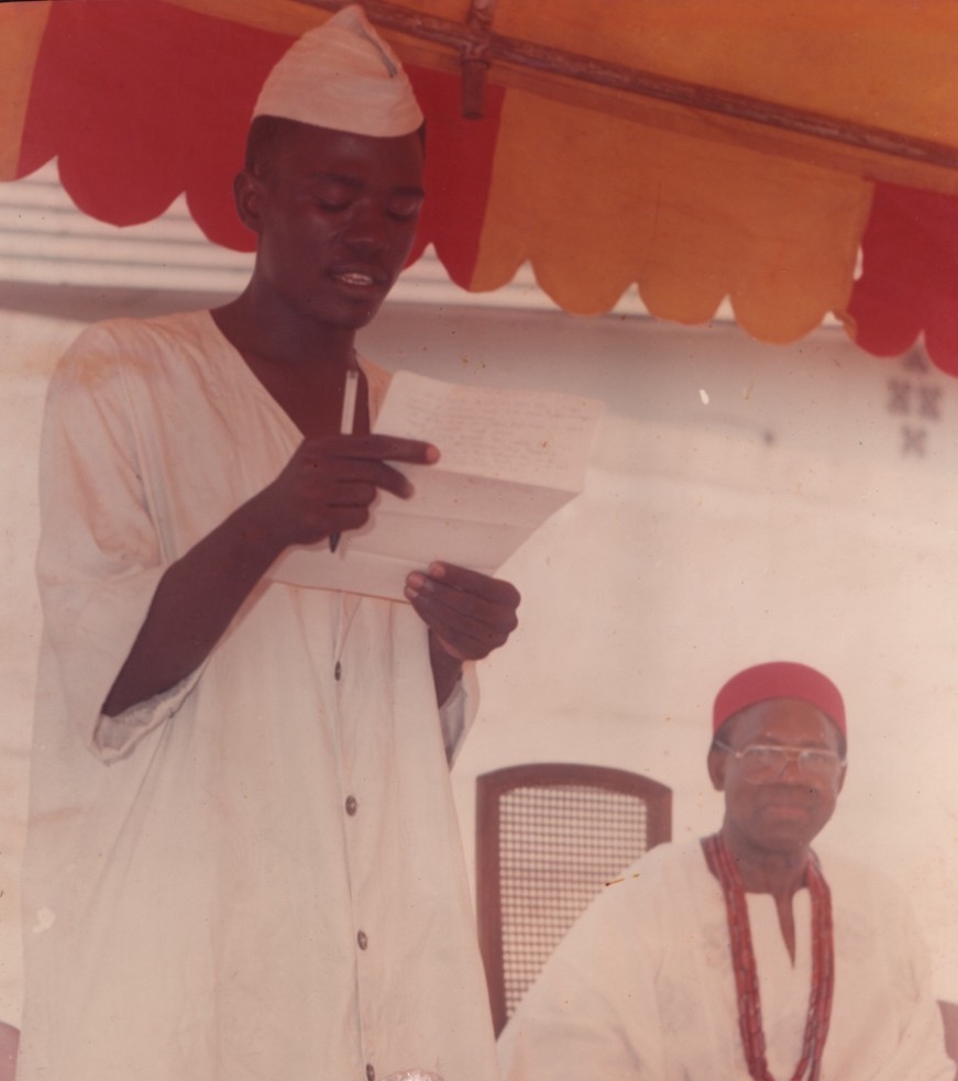 Yushau A. Shuaib with Asagba of Asaba, Professor Chike Edozien in Asagba's Palace on Sallah Day in 1993