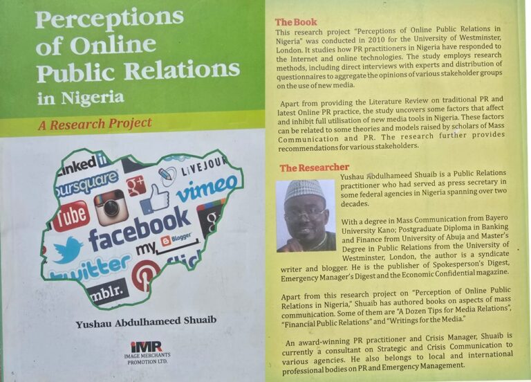 Perception of Online Public Relations in Nigeria by YAShuaib