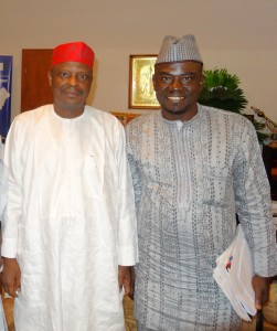 Governor Rabiu Musa Kwankwaso and Yushau Shuaib in Government House, Kano