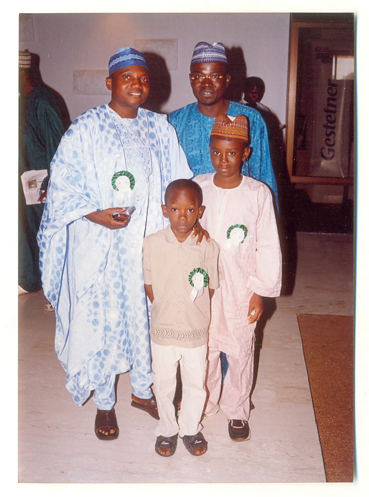 Garba Shehu, Yushau Shuaib and Children at presentation of a book A Dozen Tips for Media Relations by YAShuaib in Abuja 2005
