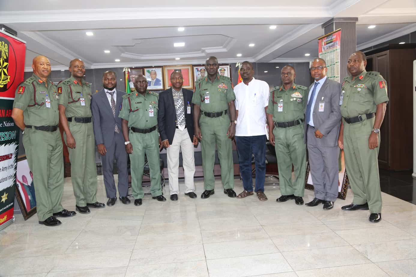 General Buratai, Yushau Shuaib with Management of the Centre for Crisis Comunication (CCC) in 2016