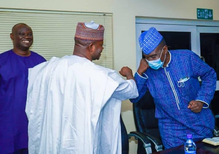 Governor Yahaya Bello of Kogi State with Yushau Shuaib