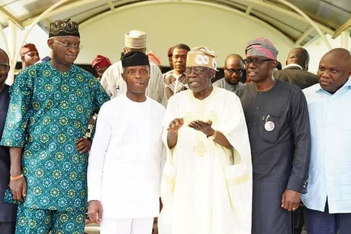 Tinubu with Fashola, Osinbanjo, Sanwo-Olu and Ambode